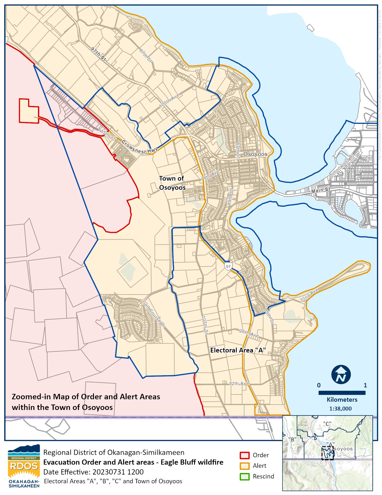 BC Emergency Alert: Evacuation Order for parts of Osoyoos and ...